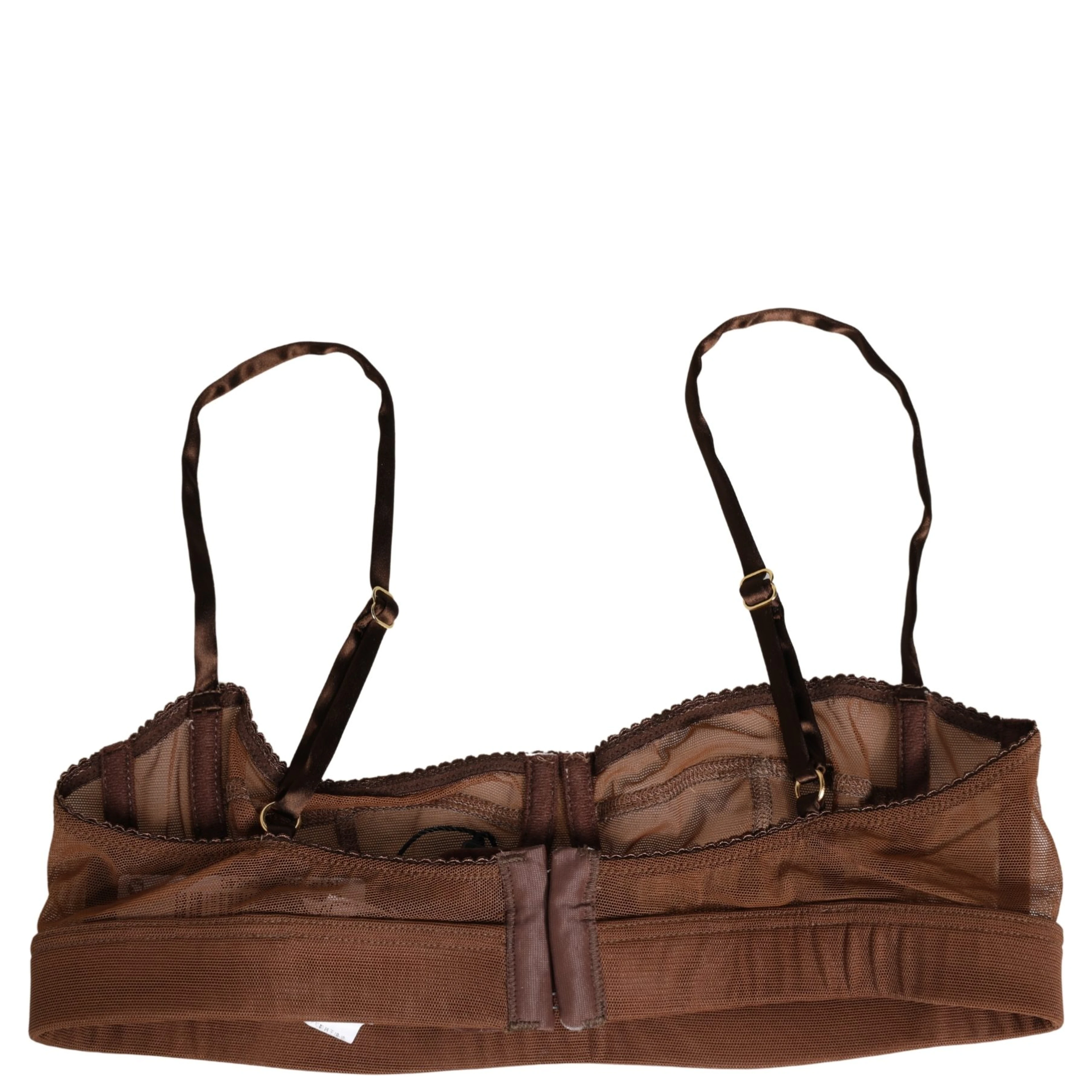 Brown DG Logo Nylon Mesh Balconette Bra Underwear