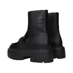 Black Leather Ankle Boots