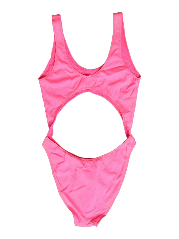 Pink Cut-Out High Leg One Piece Swimsuit Swimwear alternative