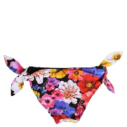 Black Floral Print Swimsuit Bikini Bottom Swimwear