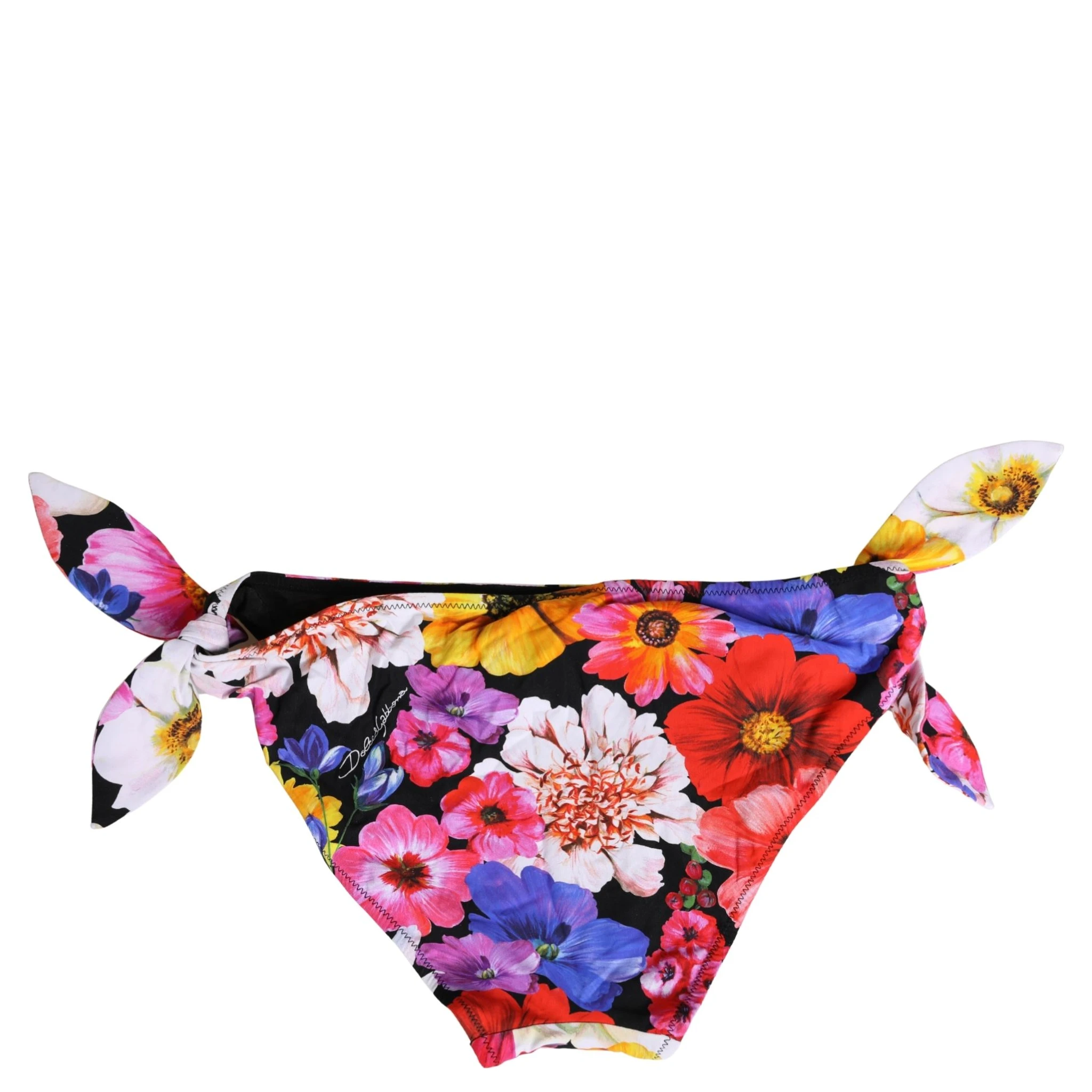 Black Floral Print Swimsuit Bikini Bottom Swimwear