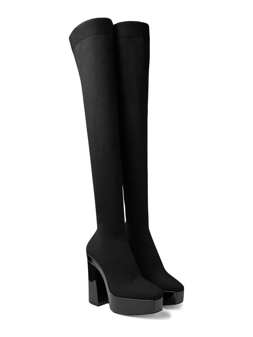 Black Fabric Over The Knee