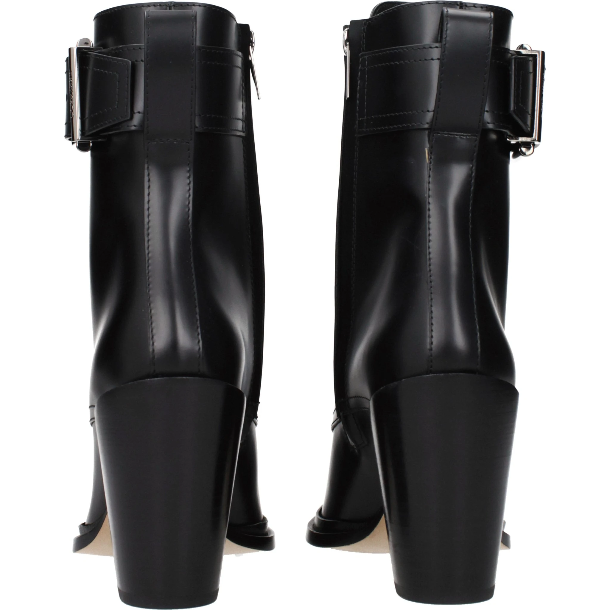 حذاء كاحل من الجلد الأسود