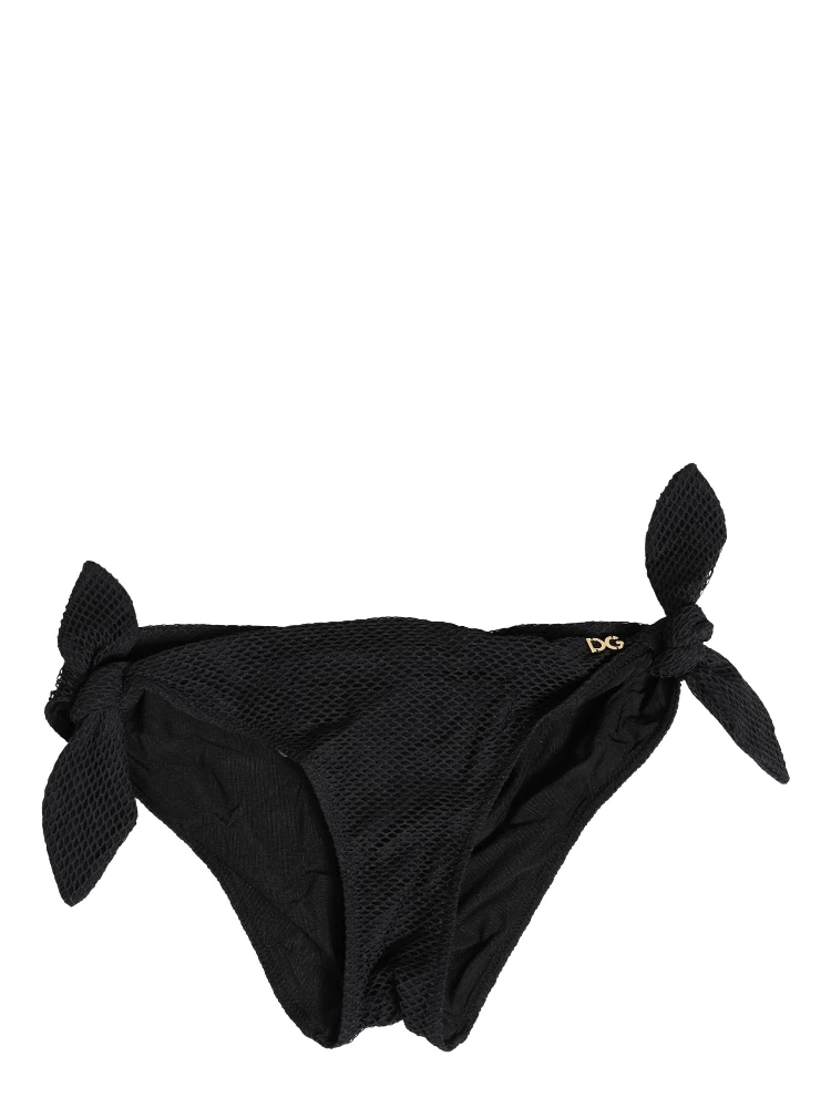 Swimwear Black Side-Tie Bikini Bottom DG Logo