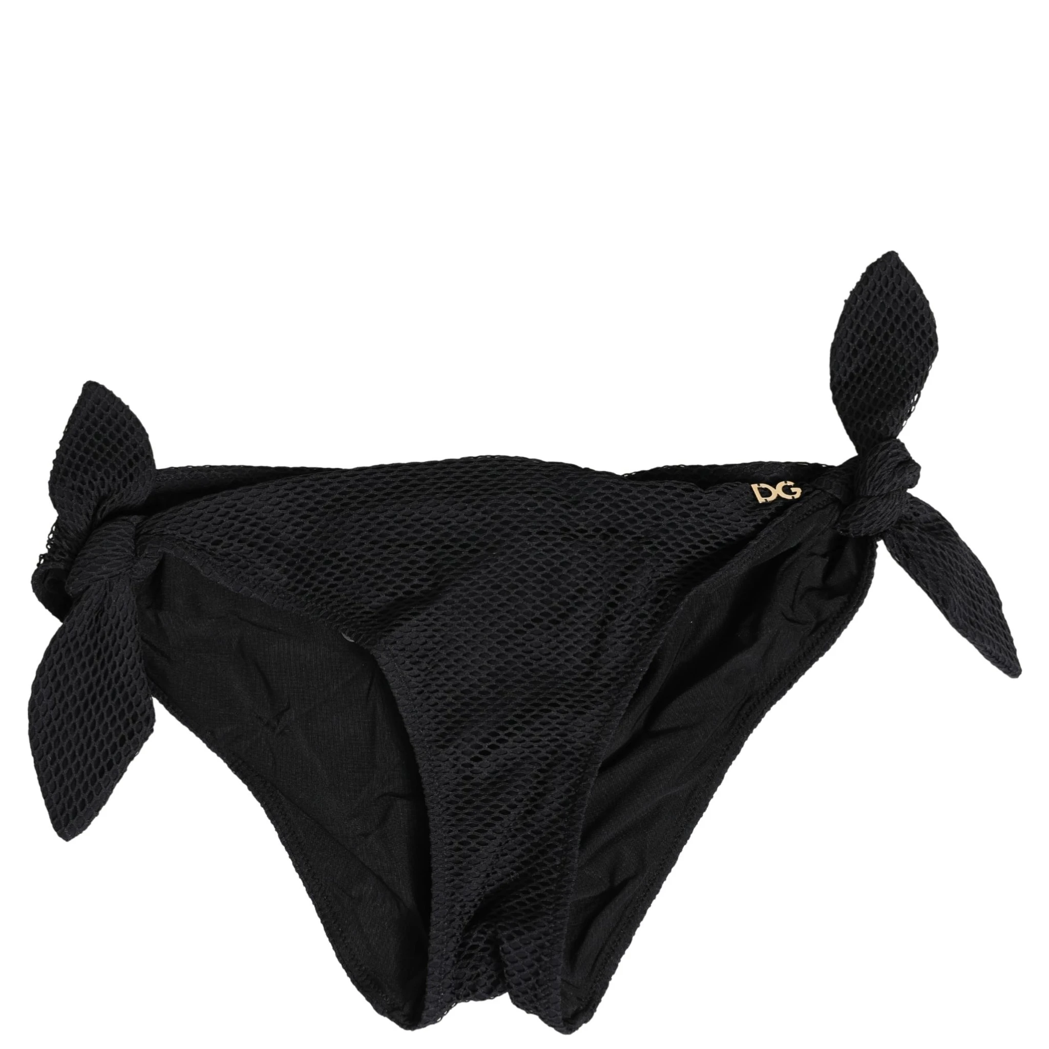 Swimwear Black Side-Tie Bikini Bottom DG Logo