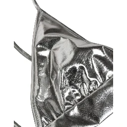 Metallic Silver Sleeveless Bustier Cropped Top