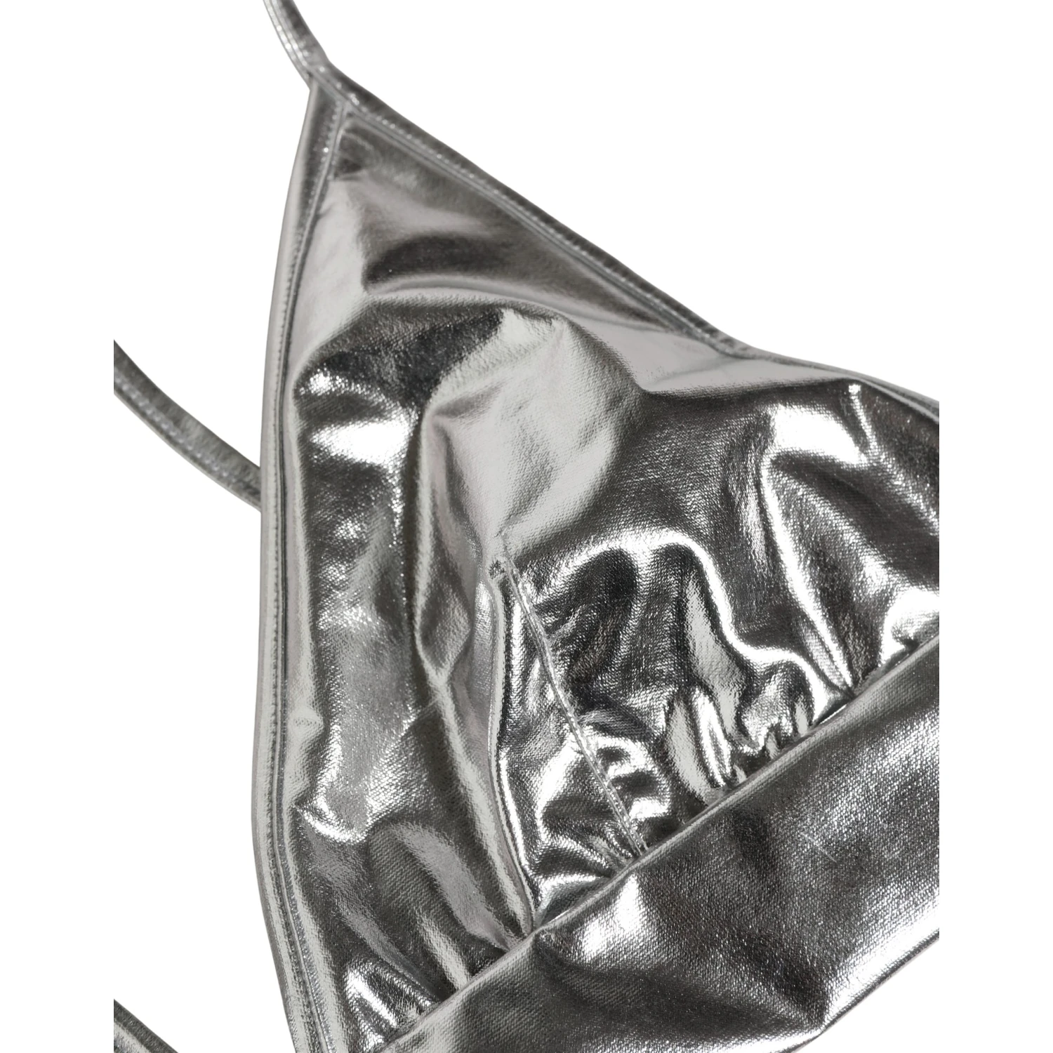 Metallic Silver Sleeveless Bustier Cropped Top