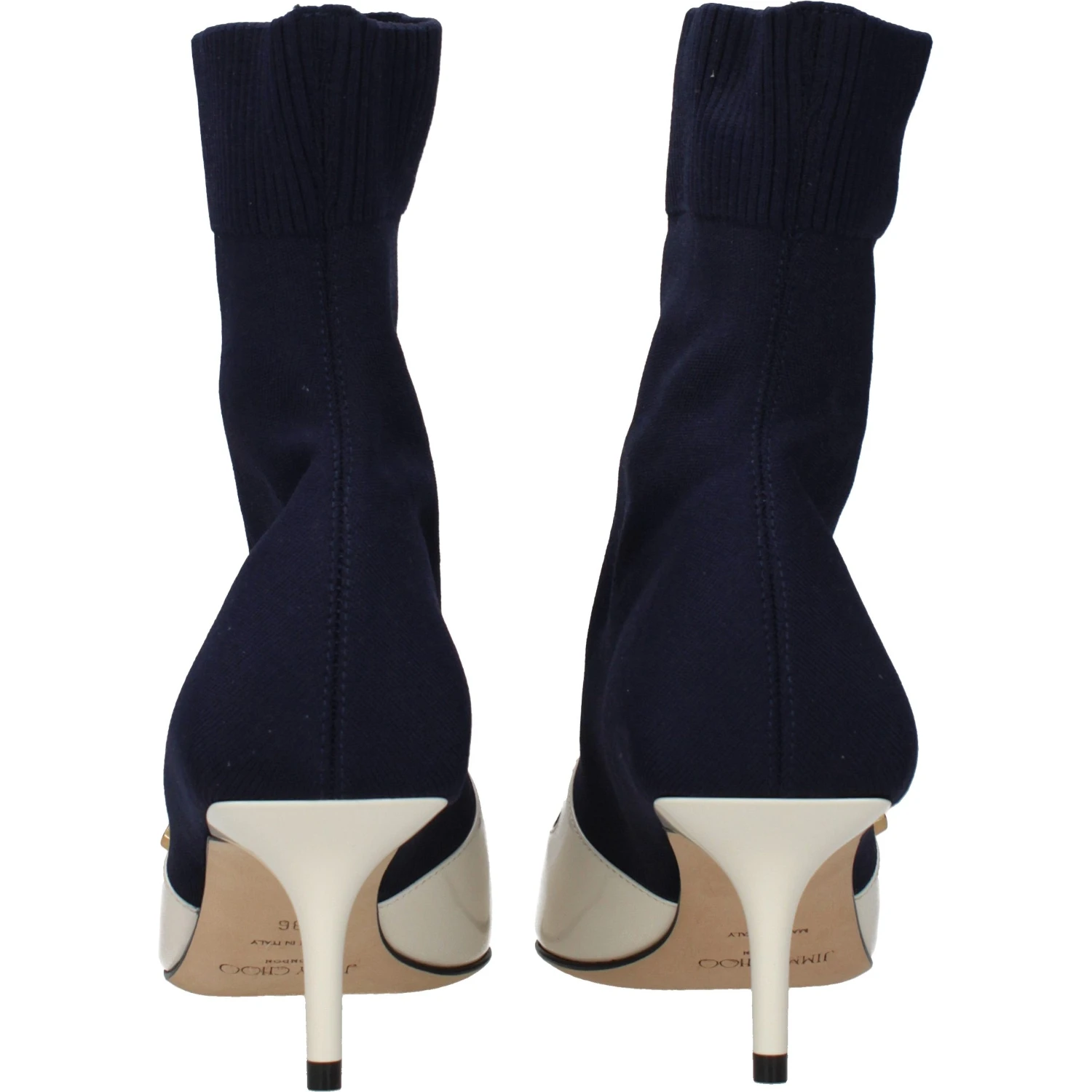 Blue Fabric Ankle Boots