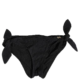 Swimwear Black Side-Tie Bikini Bottom DG Logo