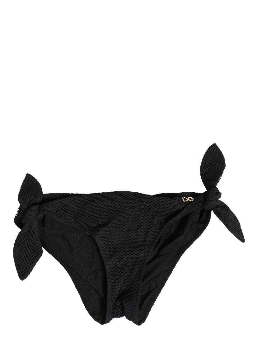 Swimwear Black Side-Tie Bikini Bottom DG Logo