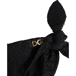 Swimwear Black Side-Tie Bikini Bottom DG Logo