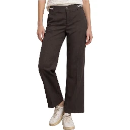 Brown Viscose Casual Pants