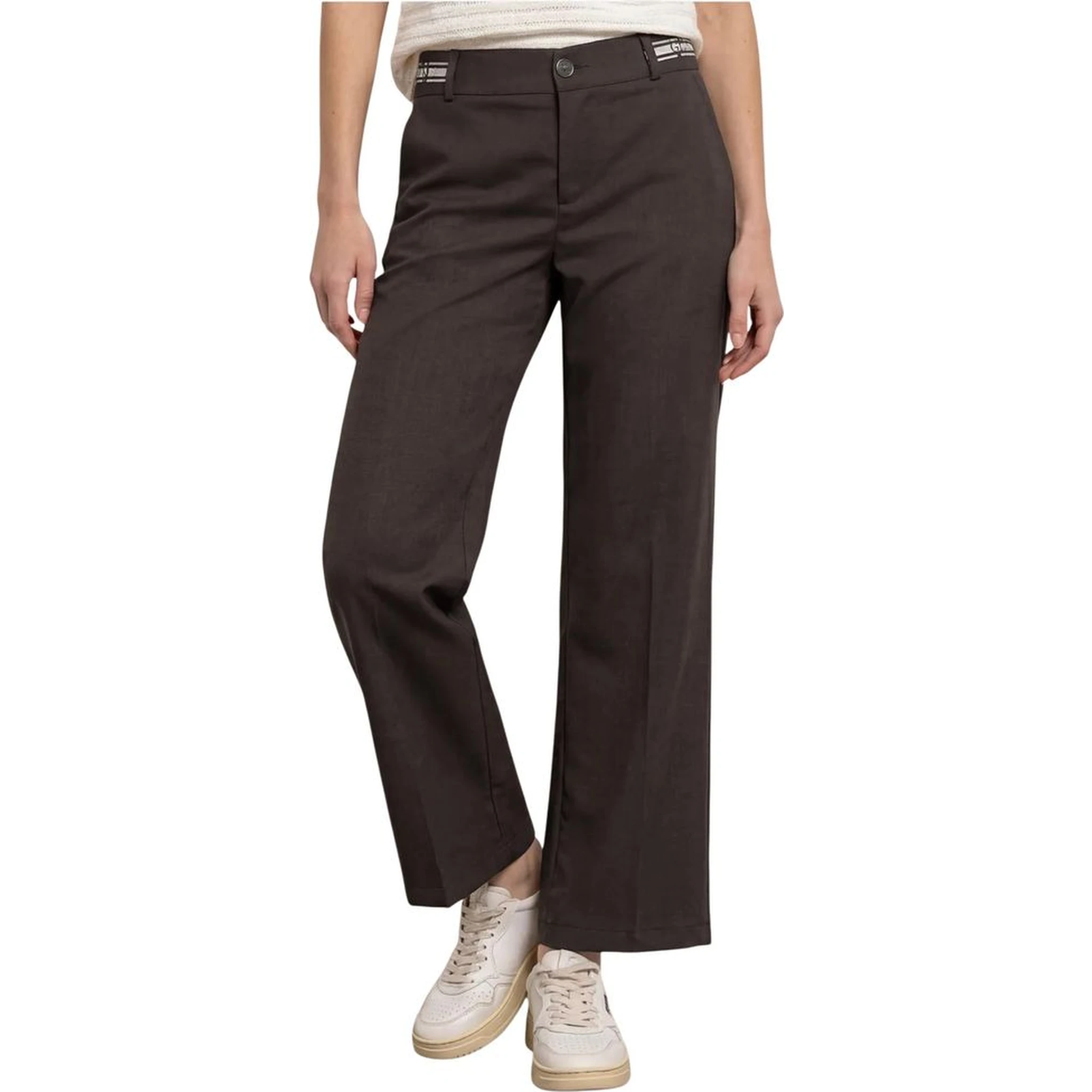Brown Viscose Casual Pants