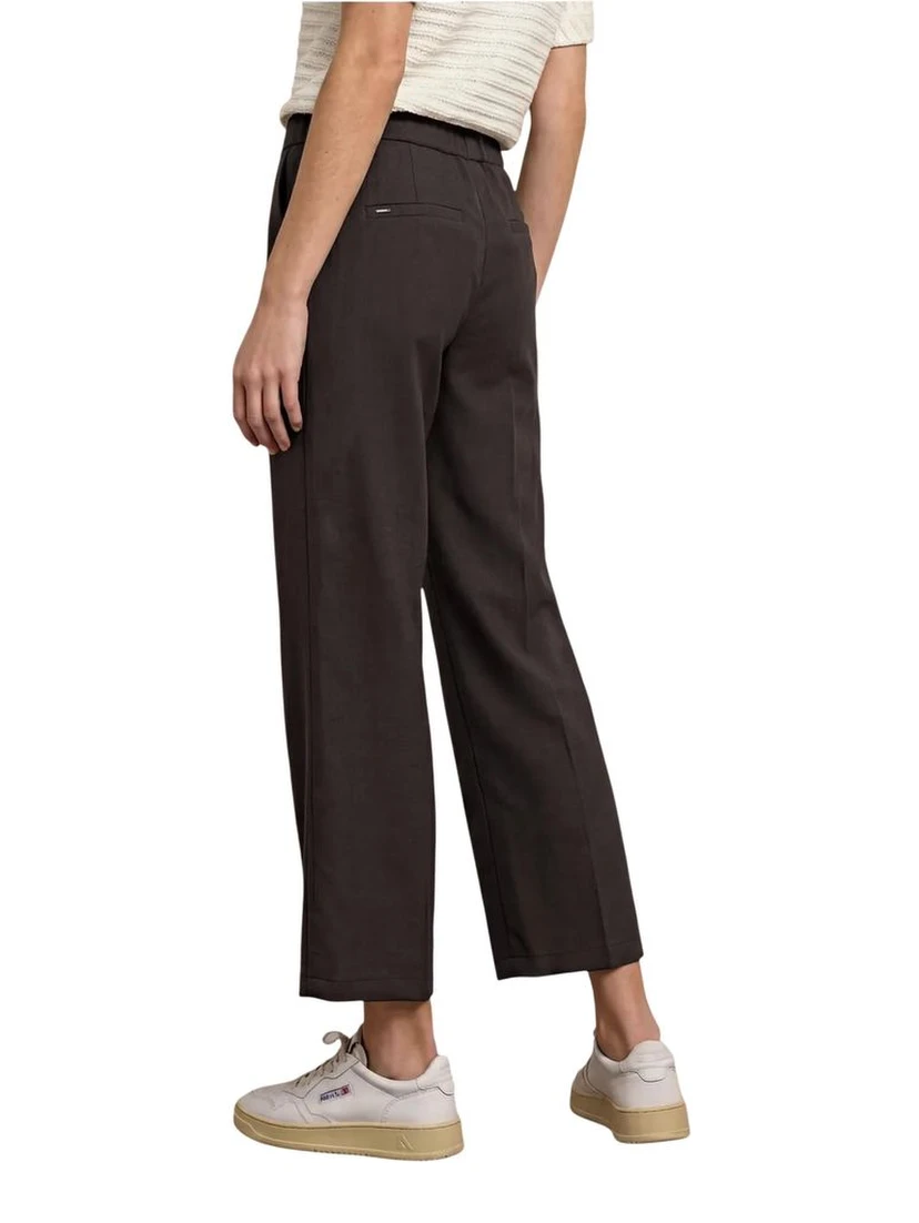 Brown Viscose Casual Pants