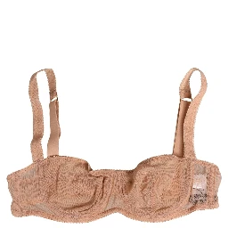 Beige Lace Mesh Underwire Balconnet Bra Underwear