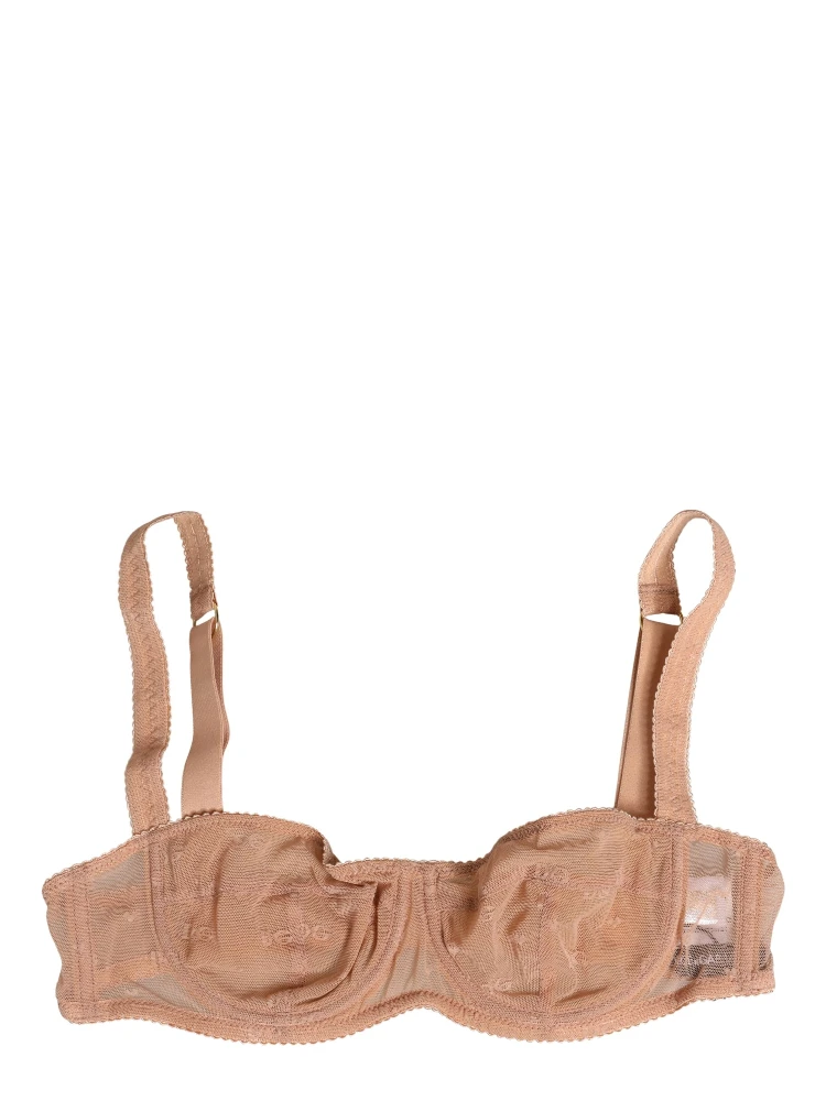 Beige Lace Mesh Underwire Balconnet Bra Underwear alternative