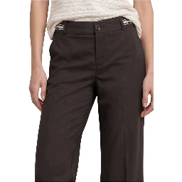 Brown Viscose Casual Pants