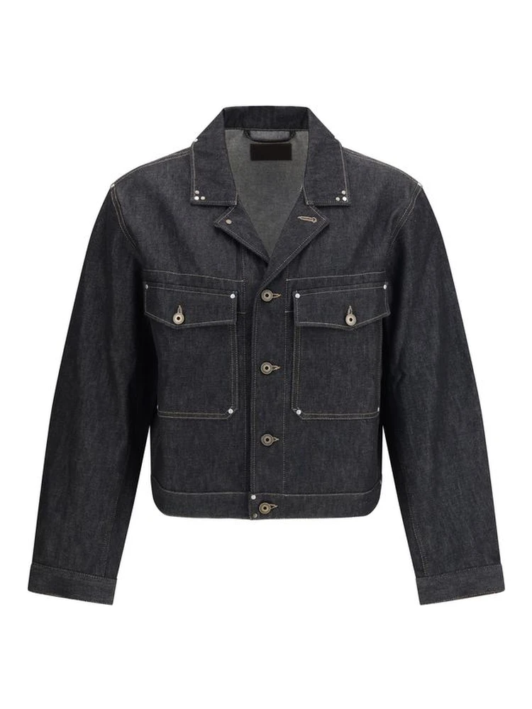 Black Cotton Denim Jacket