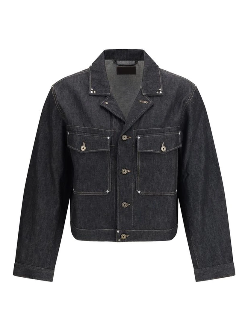 Black Cotton Denim Jacket