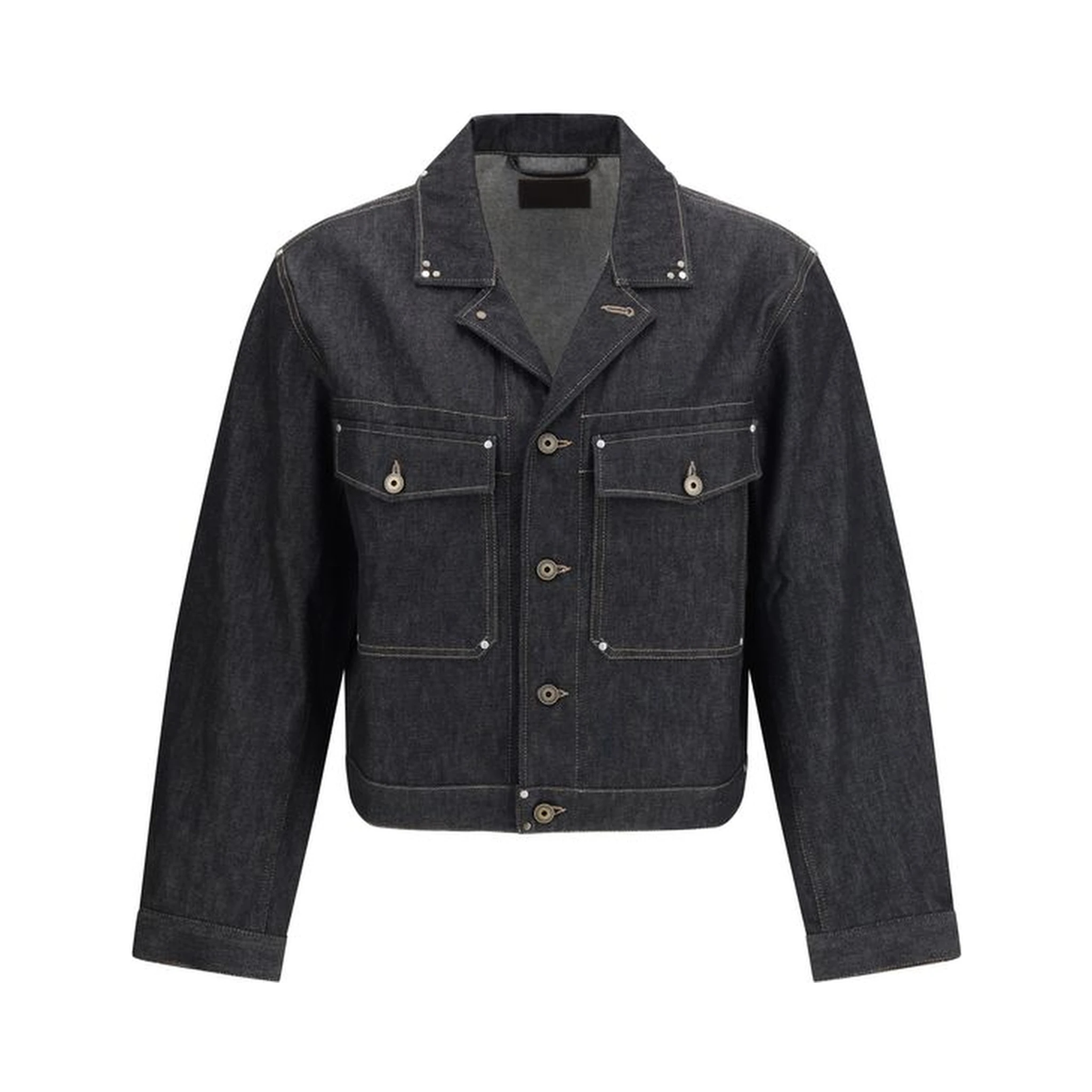 Black Cotton Denim Jacket