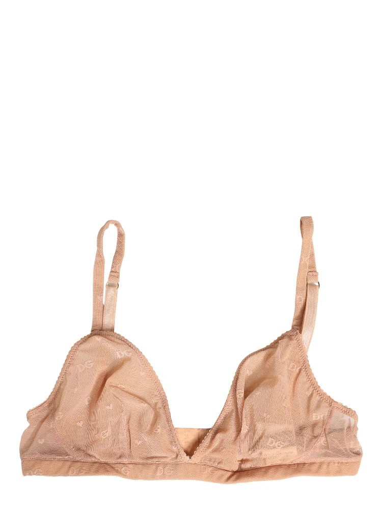 Beige Nylon Stretch Soft Cup Brassiere Underwear