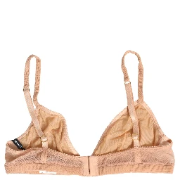 Beige Nylon Stretch Soft Cup Brassiere Underwear