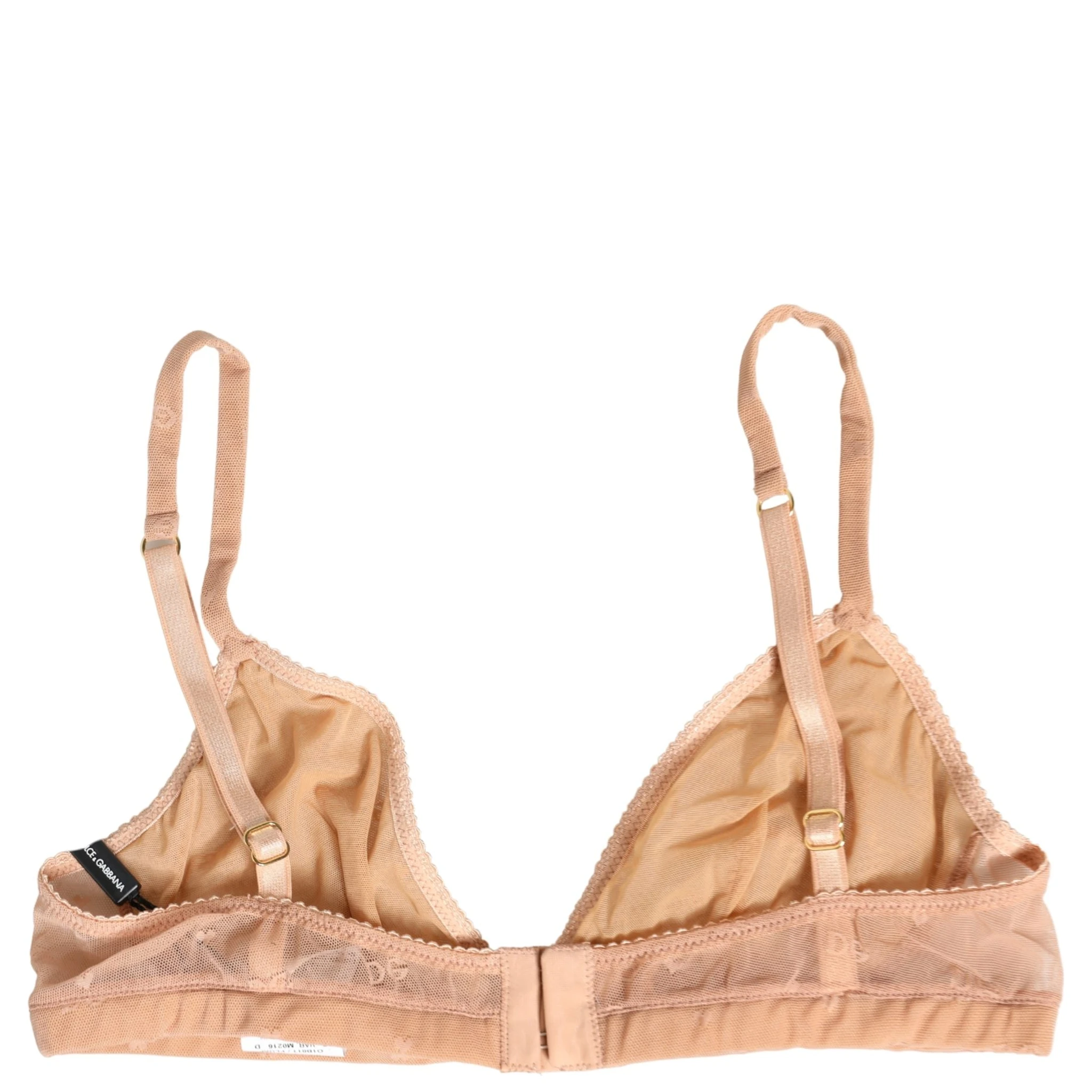 Beige Nylon Stretch Soft Cup Brassiere Underwear