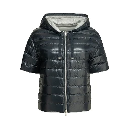 Reversible short sleeves down jacket