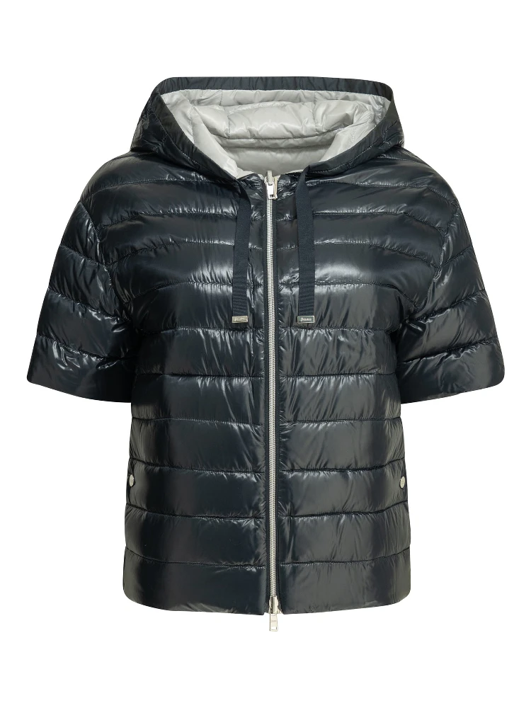 Reversible short sleeves down jacket