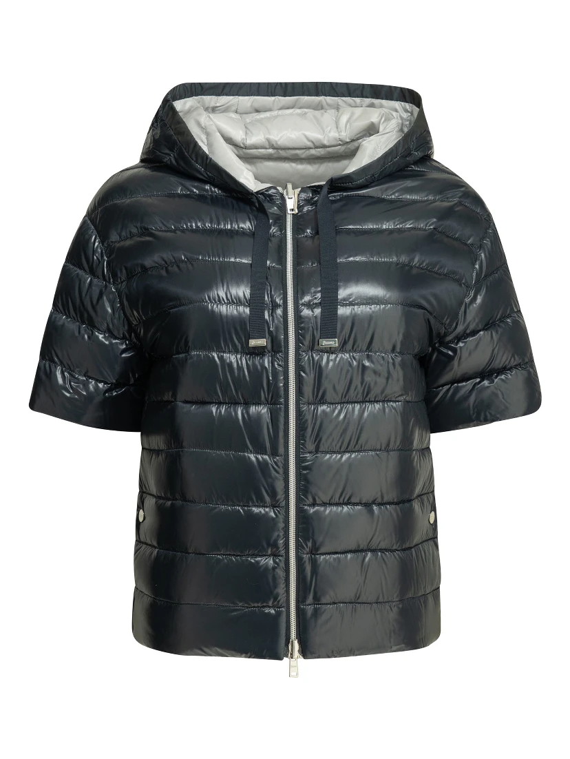 Reversible short sleeves down jacket