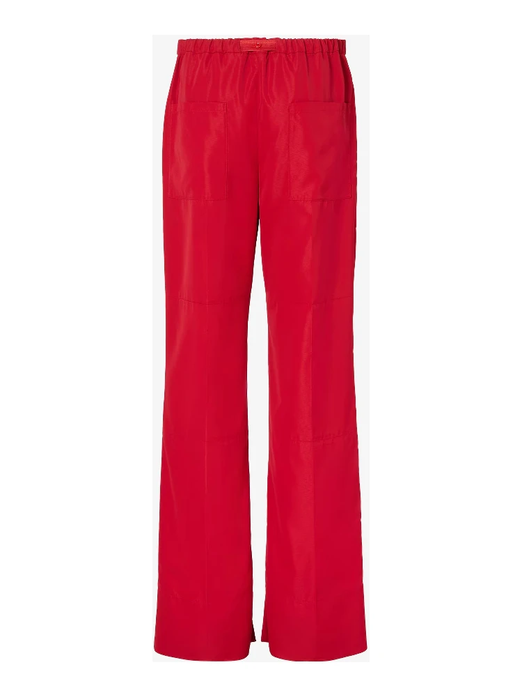 Flared pants in viscose alternative