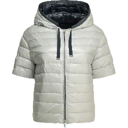 Reversible short sleeves down jacket