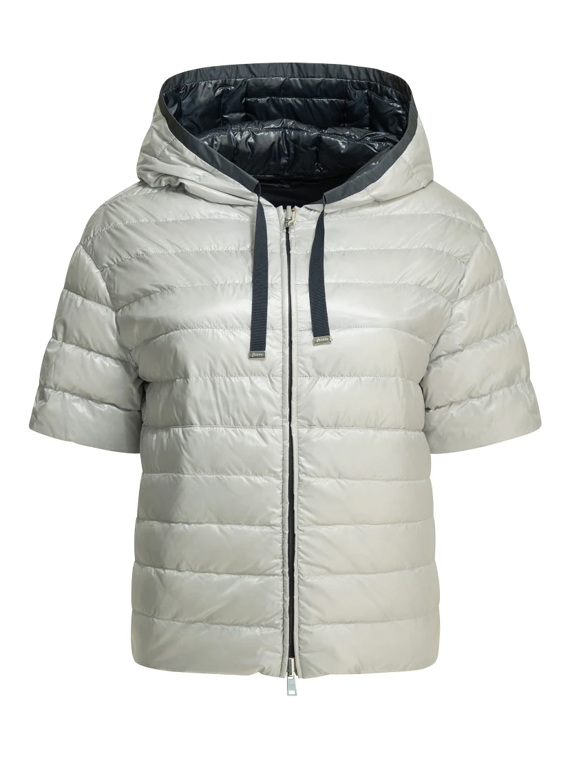Reversible short sleeves down jacket
