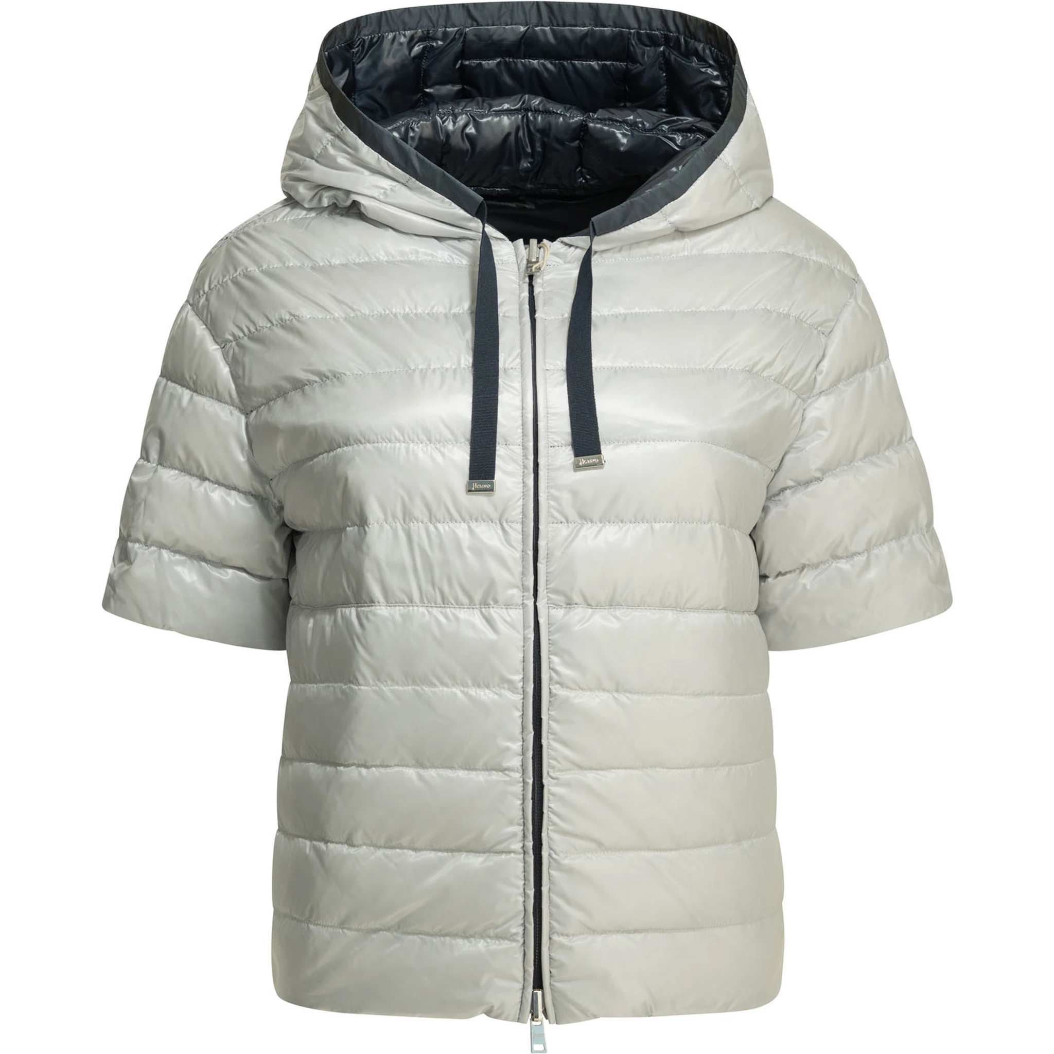 Reversible short sleeves down jacket