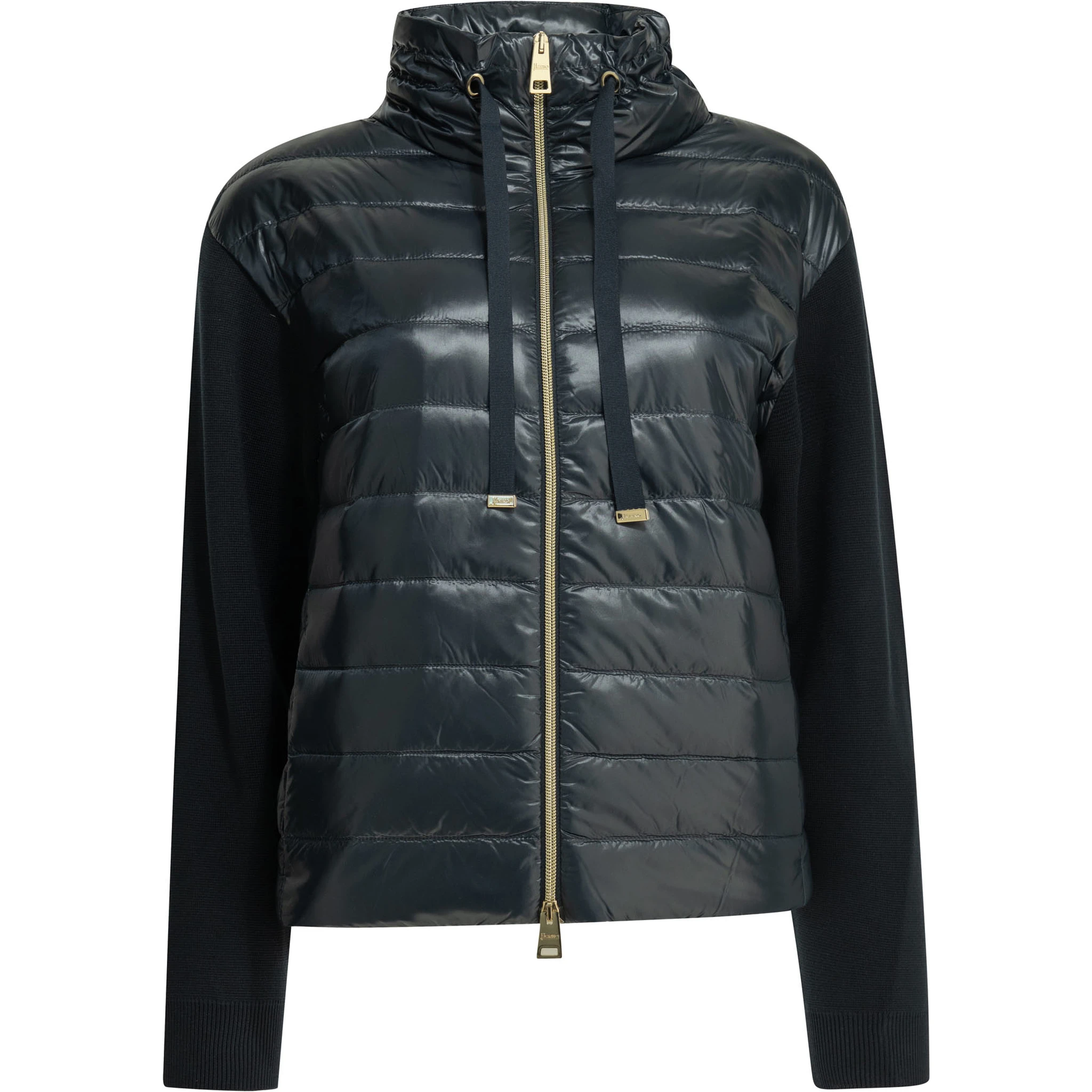 Zippered short down jacket