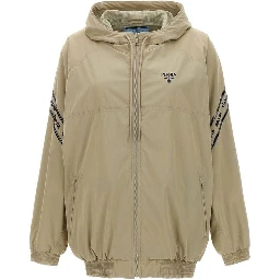 Beige Cotton Shell Jacket