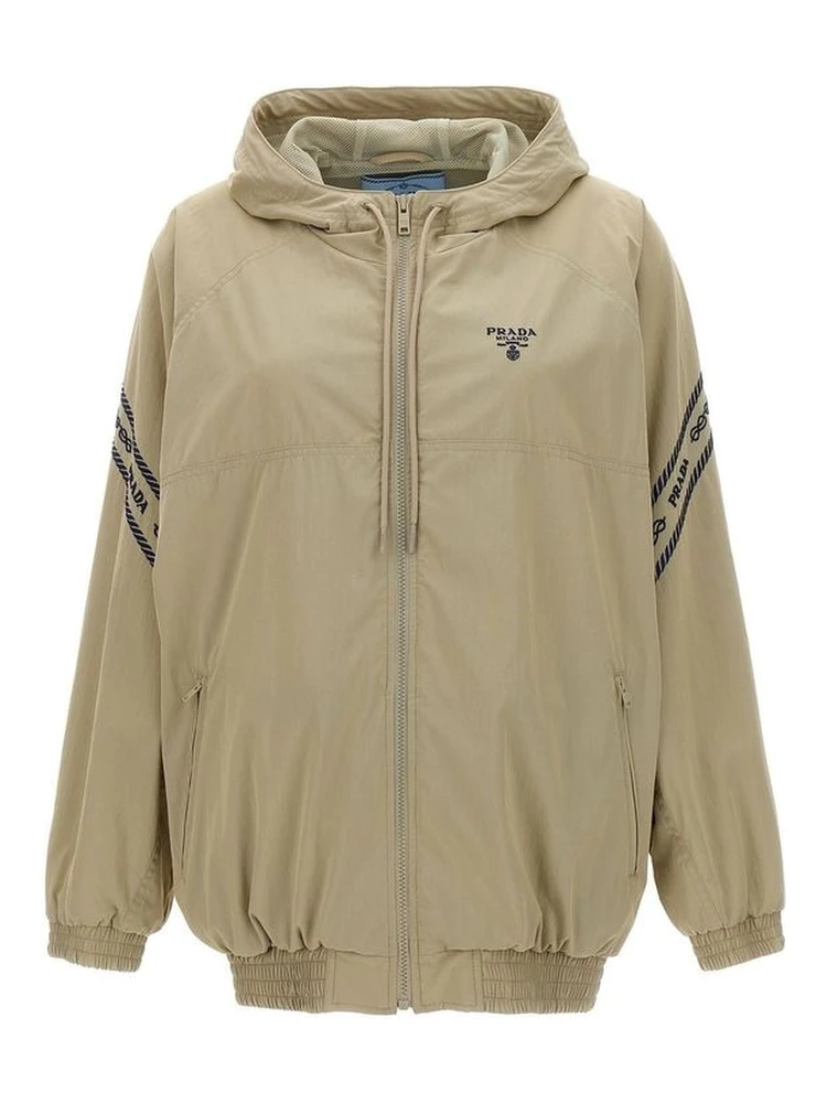 Beige Cotton Shell Jacket