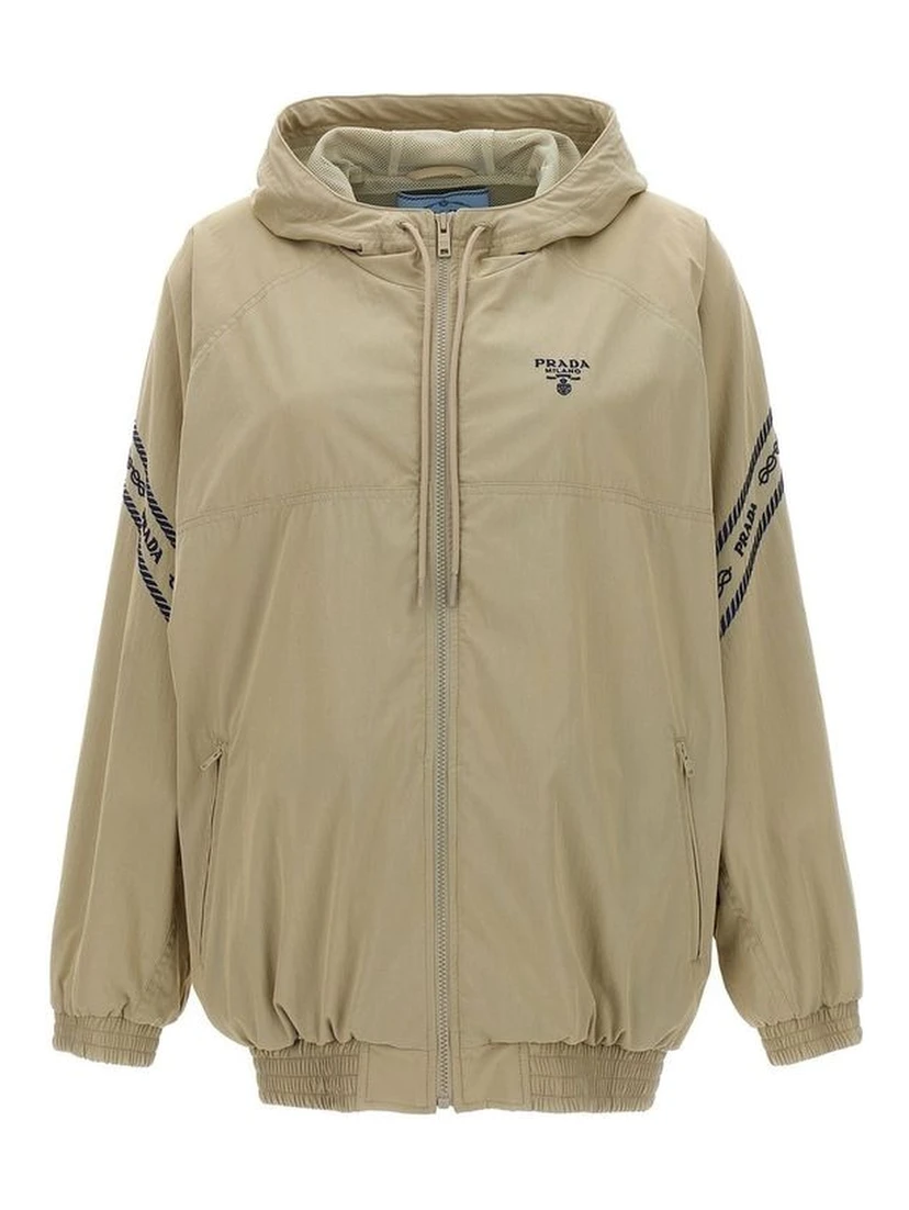 Beige Cotton Shell Jacket