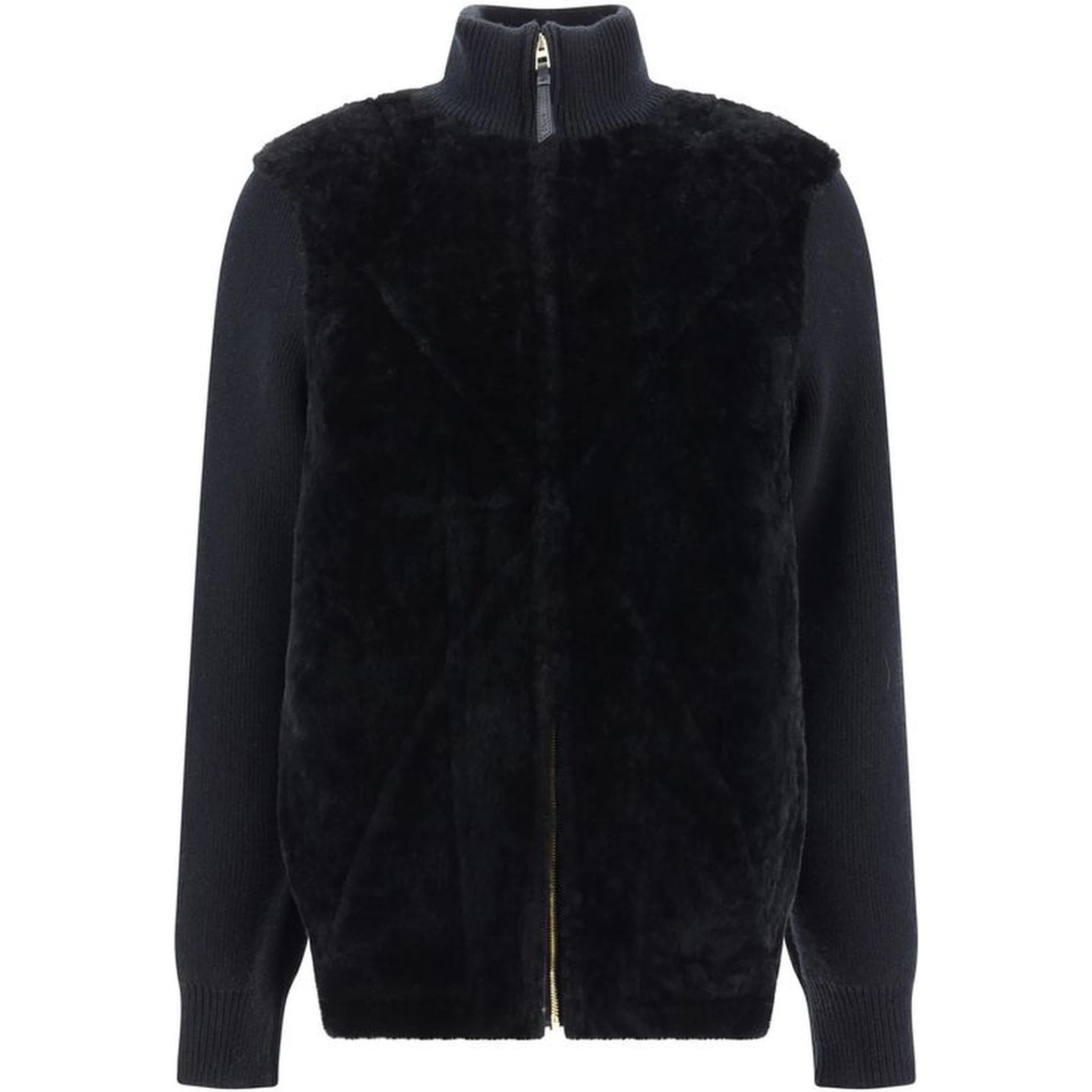 Black Lamb Fur Coat