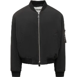Black Polyester Bomber