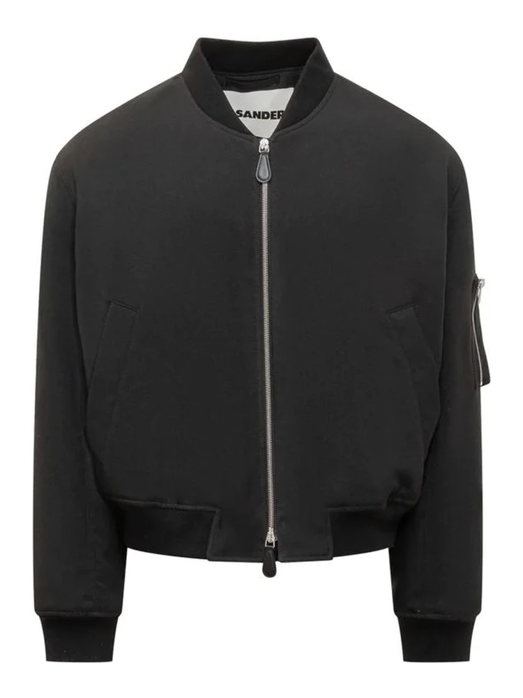Black Polyester Bomber