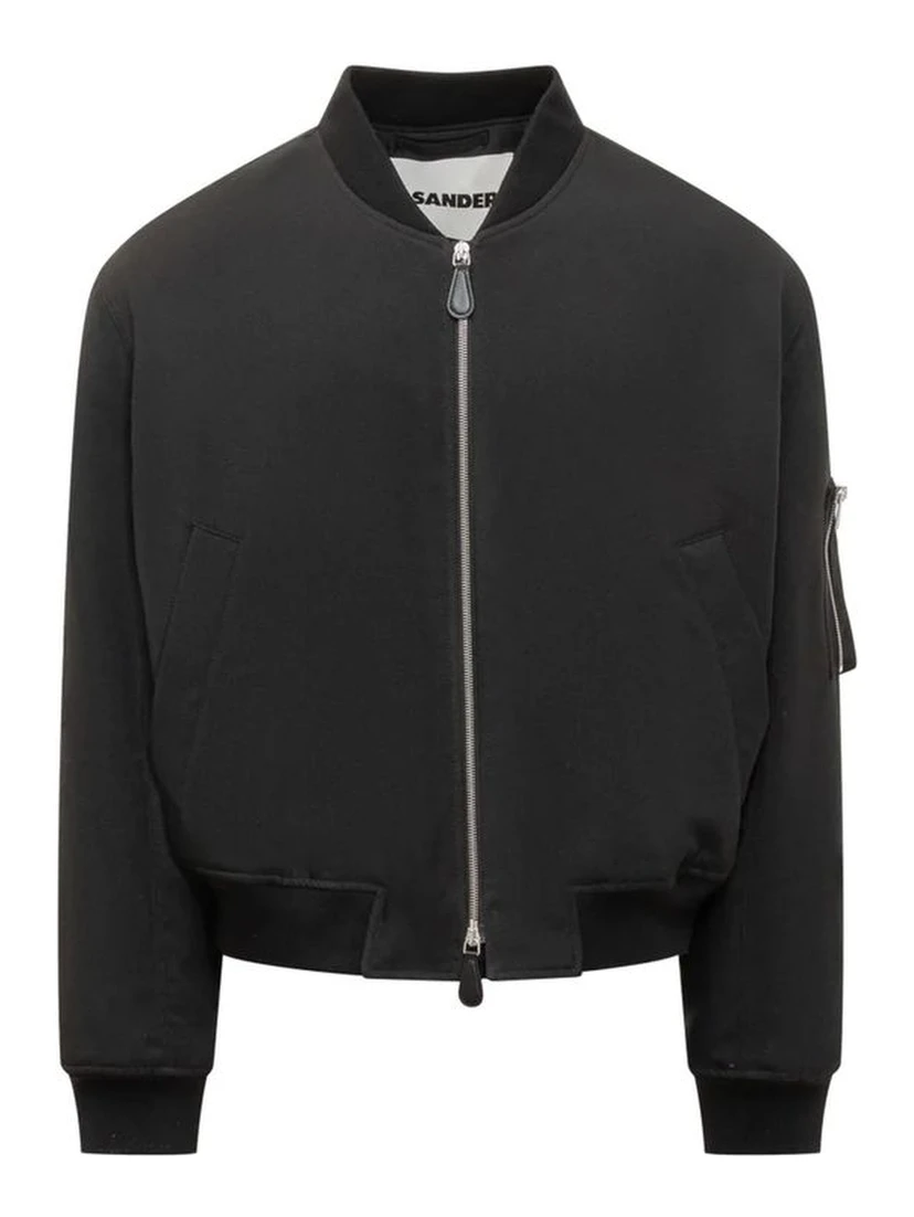 Black Polyester Bomber