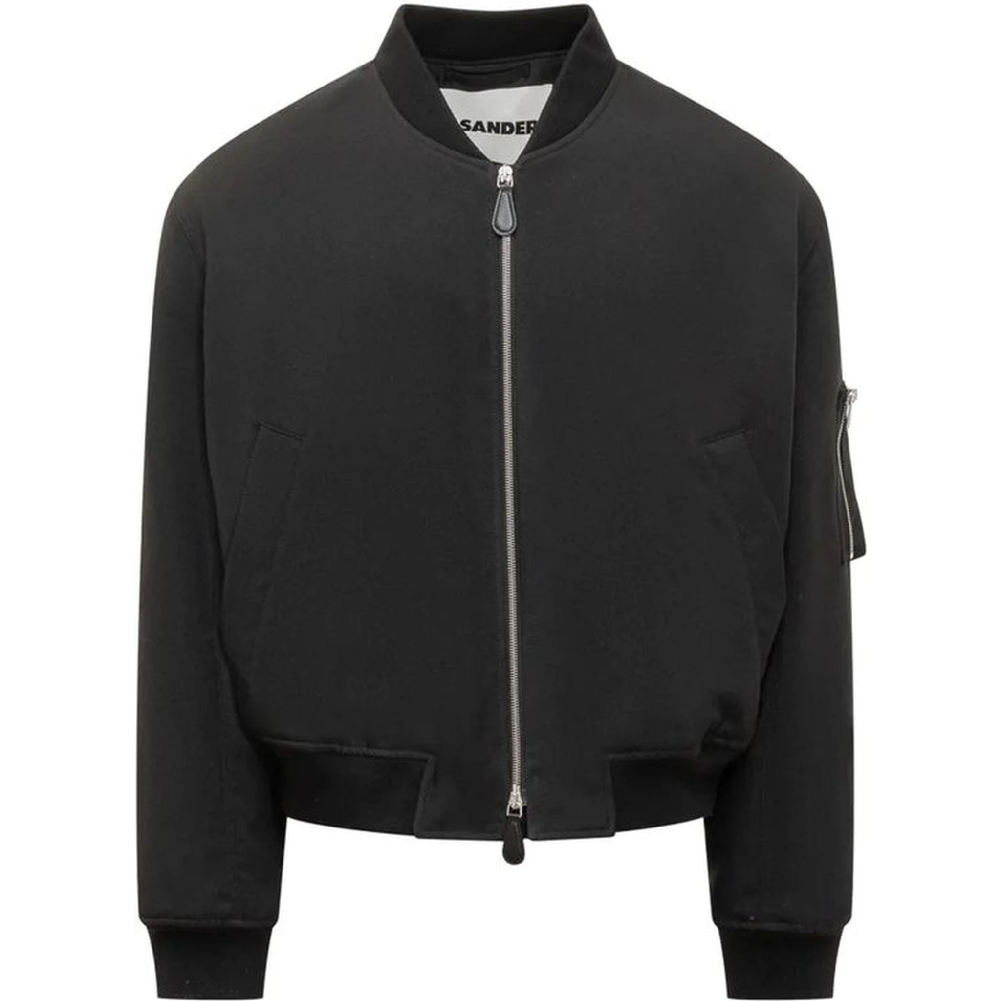 Black Polyester Bomber