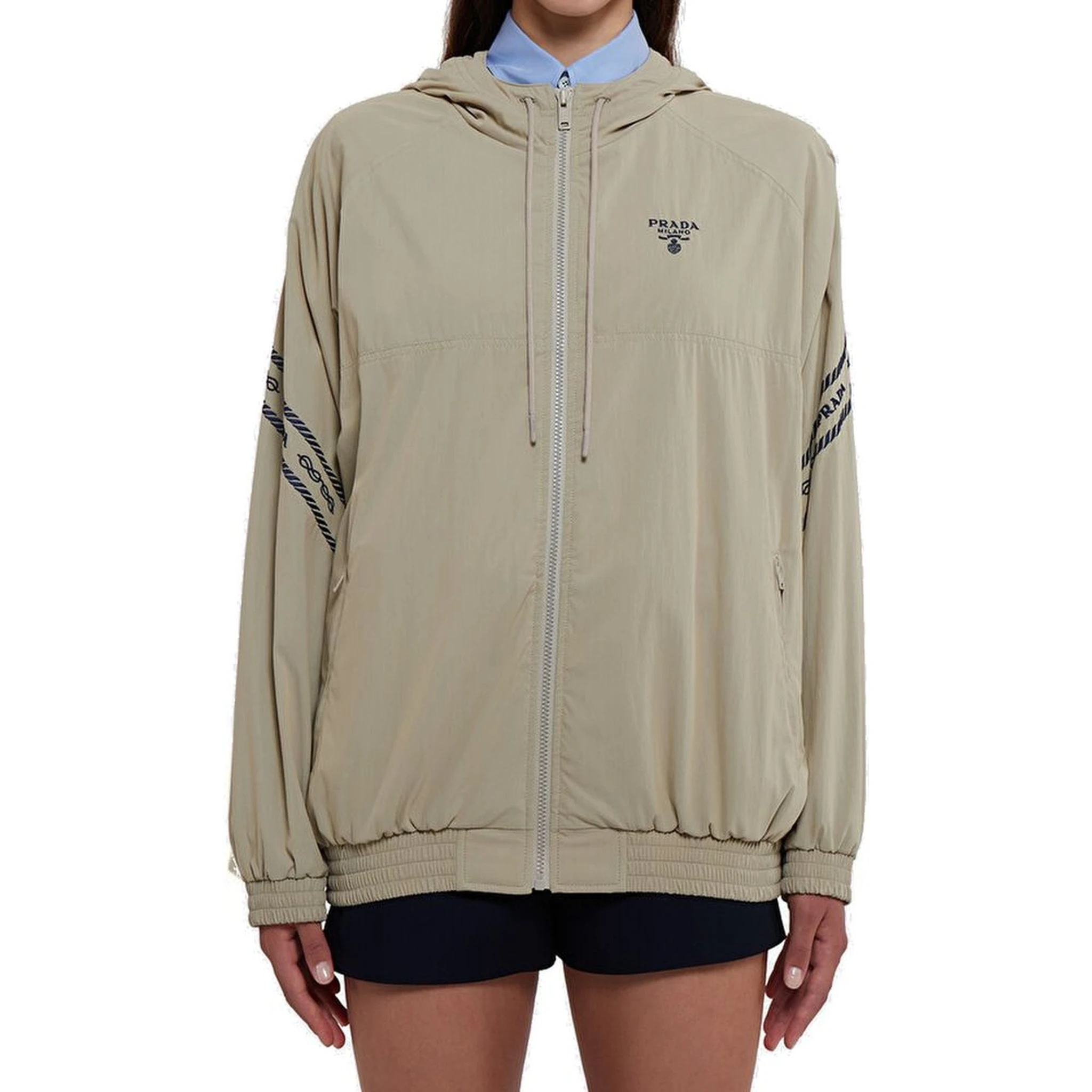 Beige Cotton Shell Jacket