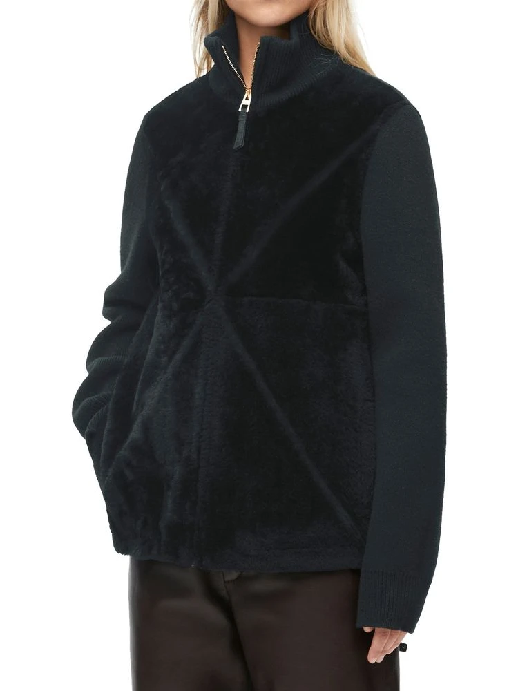 Black Lamb Fur Coat alternative