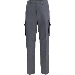 Gray Linen Cargo Pants