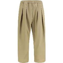 Beige Polyester Casual Pants
