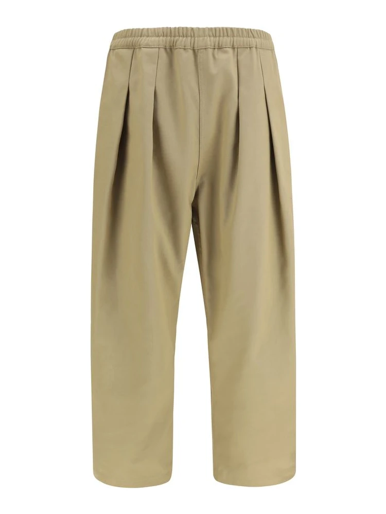Beige Polyester Casual Pants