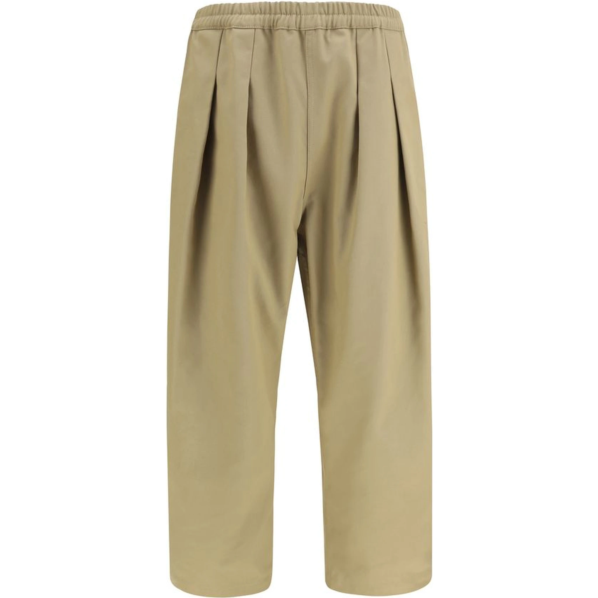 Beige Polyester Casual Pants
