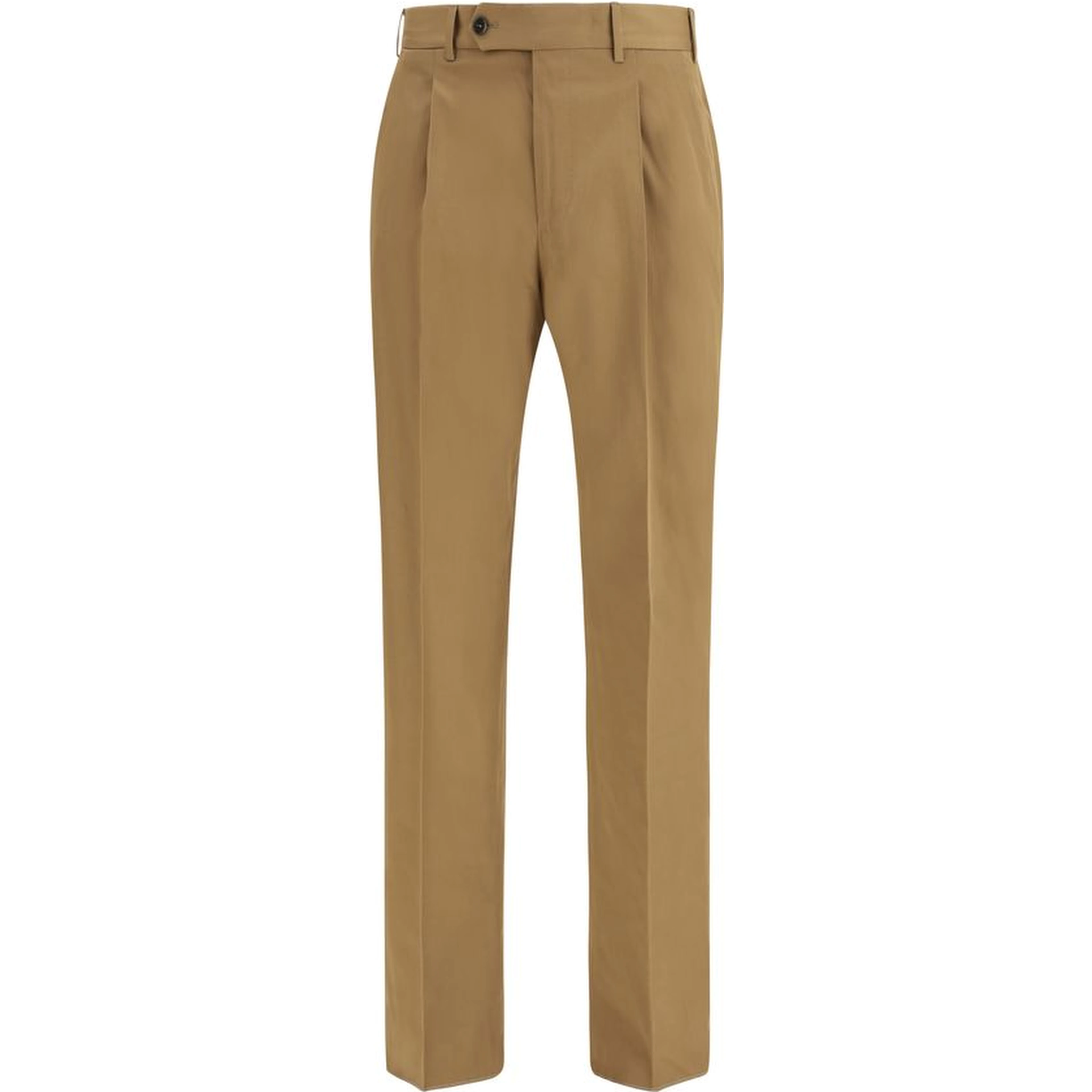 Brown Cotton Casual Pants